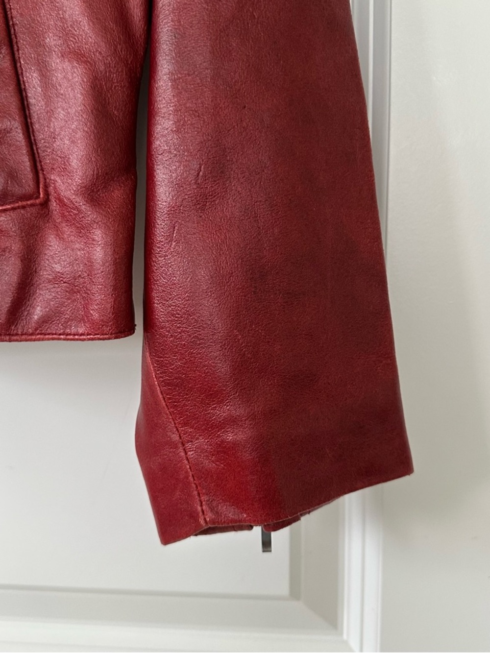 Vintage 2000’s GAP Red Leather Zip-Up Jacket - Picture 7 of 15